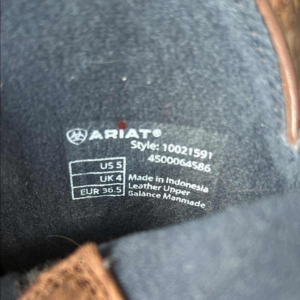 Ariat Two-Tone Western Boots in Brown and Blue - Picture 3 of 4